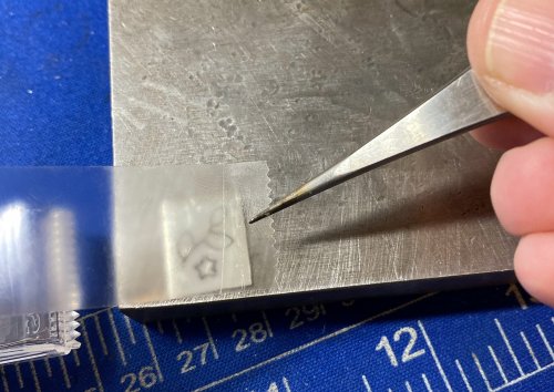 Susan LeGuyader's Sawing Tiny Shapes - , Metalwork, Sawing, Saw, Wire Saw, Use enough tape to cover the design